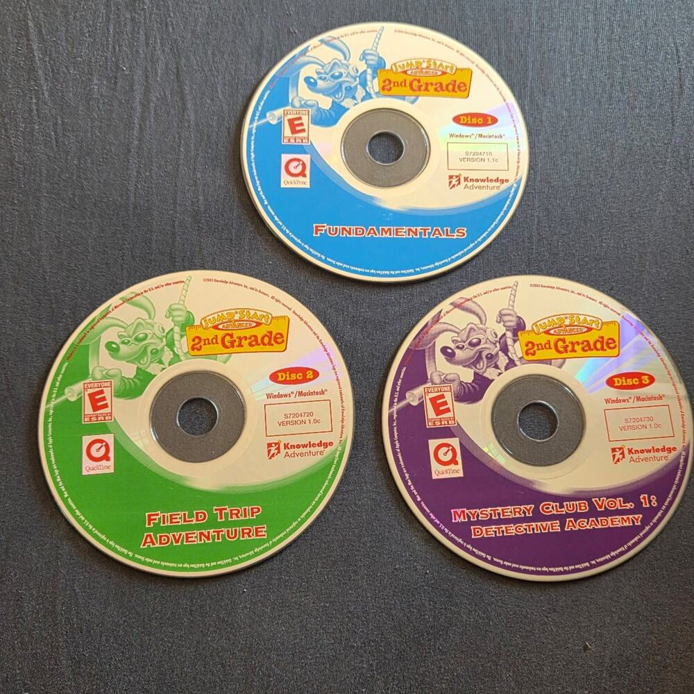 Vtg 03 Jump Start Advanced 2nd Grade Learning Games PC CD-ROM Read Math Science